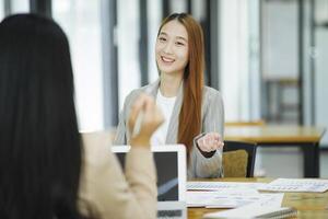 Business Colleagues in Discussion During Job Interview photo