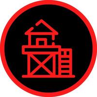 Lifeguard Tower Creative Icon Design vector