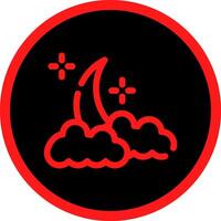 Cloudy Night Creative Icon Design vector
