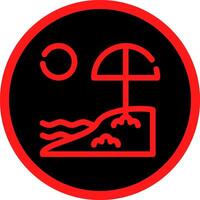 Beach Landscape Creative Icon Design vector