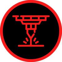 Water Cutting Machine Creative Icon Design vector
