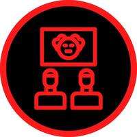 Line Red Gradient Circle Design vector