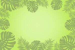 Vector illustration in flat style with copy space for text. background with leaves. spring or summer backdrop