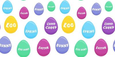 seamless pattern with Easter colored eggs. Vector illustration