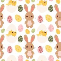 Seamless pattern Happy Easter. Flat vector illustration. spring backdrop