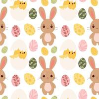 Seamless pattern Happy Easter. Flat vector illustration. spring backdrop