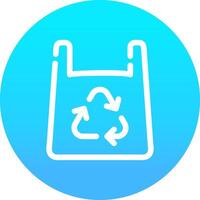 diseño de icono creativo de bolsa de plástico reciclada vector