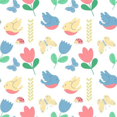 spring or summer floral background. flat vector illustration. bloom time.