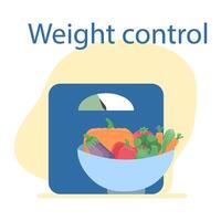 The concept of a nutritionist. Weight loss, healthy food, diet. vector illustration