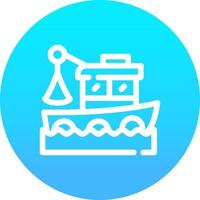 Fishing Boat Creative Icon Design vector