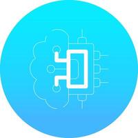 Brain Circuit Creative Icon Design vector