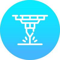 Water Cutting Machine Creative Icon Design vector