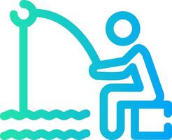 Shore Fishing Creative Icon Design vector