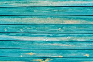 Turquoise background of wooden boards. photo