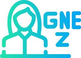 Gen Z Female Creative Icon Design vector