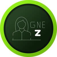 Gen Z Female Creative Icon Design vector