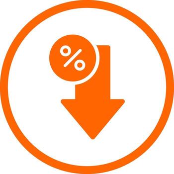 Decrease Creative Icon Design vector