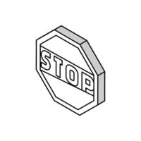 stop road sign isometric icon vector illustration