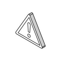 warning road sign isometric icon vector illustration