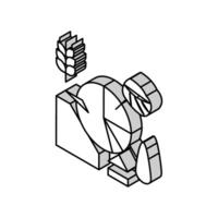 cosecha analítica inteligente granja isométrica icono vector ilustración