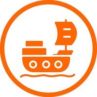 Pirate Ship Creative Icon Design vector