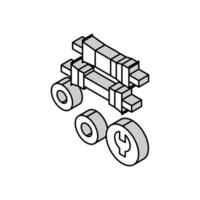 bottom bracket carriage elimination isometric icon vector illustration