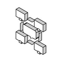 network computer users communication isometric icon vector illustration