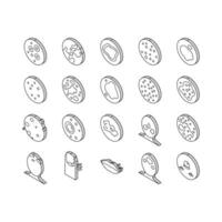 Skin Disease Symptom Collection isometric icons set vector