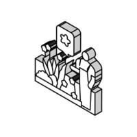 planting and flowerbeds isometric icon vector illustration