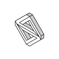 3d impossible geometric shape isometric icon vector illustration