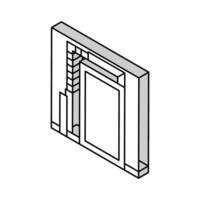 puerta instalación isométrica icono vector ilustración