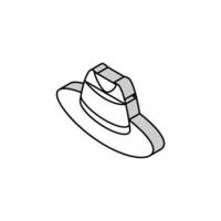 panama hat cap isometric icon vector illustration