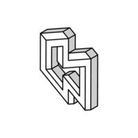 Arte imposible geométrico forma isométrica icono vector ilustración