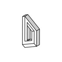 square impossible geometric shape isometric icon vector illustration