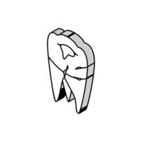 cavity tooth isometric icon vector illustration