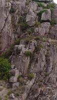 Verical Video of Huge Mountain Rock Aerial View