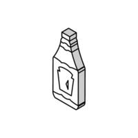 ketchup bottle sauce food isometric icon vector illustration