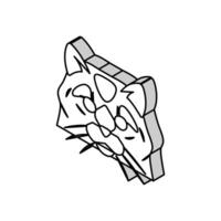 siberiano gato linda mascota isométrica icono vector ilustración