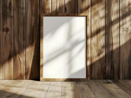 AI generated Empty light brown frame photo