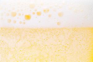 AI generated Close up of a solitary beer mug adorned with a bubble on its glass photo