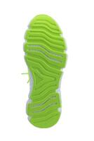 Sole of green sneaker on white background photo