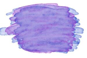 Stain blue and purple watercolor stain texture isolated on white background photo