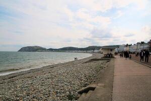 Llandudno in North Wales in the UK in August 2022. A view of the sea front at Llandudno photo