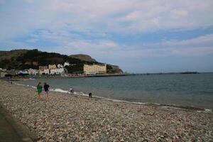 Llandudno in North Wales in the UK in August 2022. A view of the sea front at Llandudno photo