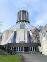 Liverpool in the UK on 11 February 2024. A view of Liverpool Metropolitan Cathedral photo
