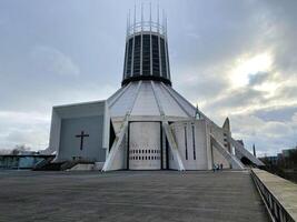 Liverpool in the UK on 11 February 2024. A view of Liverpool Metropolitan Cathedral photo