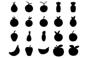 Fruta sencillo icono silueta. comida plano diseño vector