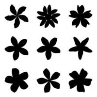 Simple flower icon set. Nature flat design vector