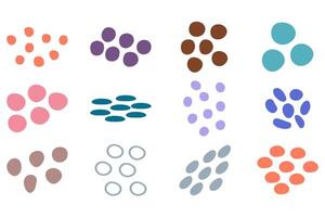 Round shape icon set. Abstract flat design vector