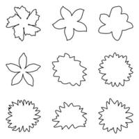 Outline flower icon set. Nature flat design vector